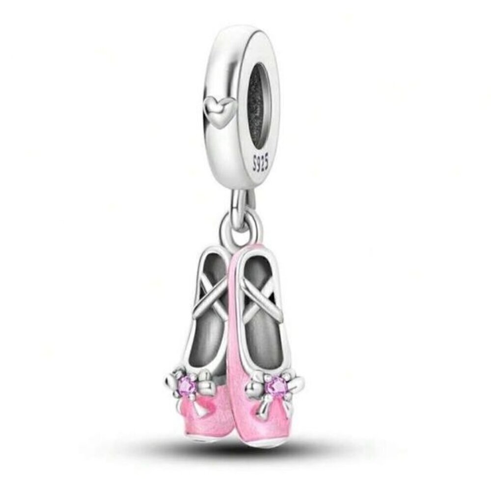 Beautiful S925 Silver Ballet Shoes Sterling Charm